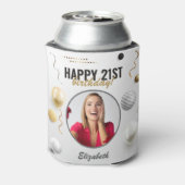 ハッピーバースデーカスタムモダン写真ギフト 缶クーラー (缶裏面)