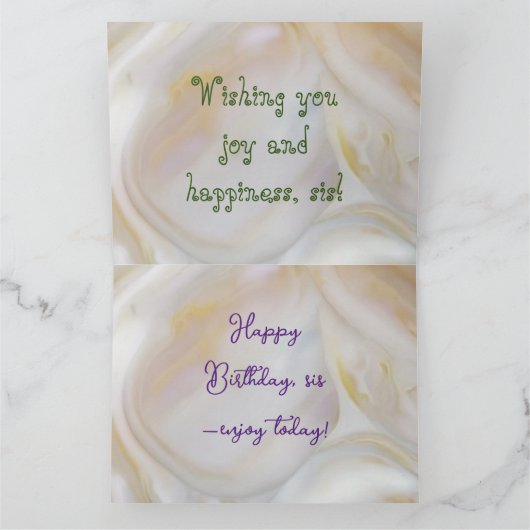 ハッピーバースデーカスタム姉妹挨拶カード カード (内部)