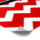 ハッピーバースデーカスタム年名バナーレッド ポスター (角)