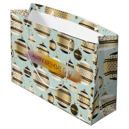 ハッピーバースデーカスタム文字トレンディーパーソナライズされたラ ラージペーパーバッグ