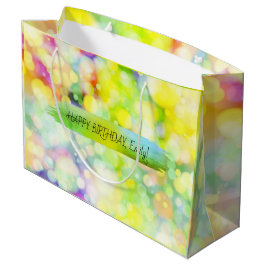 ハッピーバースデーカスタム文字トレンディーパーソナライズされた ラージペーパーバッグ