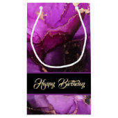 ハッピーバースデーカスタム文字パープルブラック抱き枕 スモールペーパーバッグ (裏面)