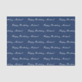 ハッピーバースデーカスタム文字ブエレガントルー 薄葉紙 (正面)