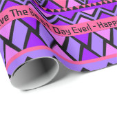 ハッピーバースデーカスタム文字&ネームピンクパープル ラッピングペーパー (ロールコーナー)