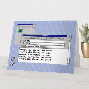 ハッピーバースデーカスタム文字Windows 95コンピュータ カード
