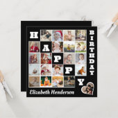 ハッピーバースデーカスタム21フォトコラージギフト カード (正面/裏面インサイチュ)