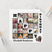 ハッピーバースデーカスタム21フォトコラージギフト カード (正面/裏面インサイチュ)