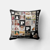 ハッピーバースデーカスタム21フォトコラージギフト クッション (裏面)
