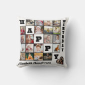 ハッピーバースデーカスタム21フォトコラージギフト クッション (正面)