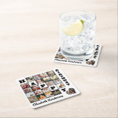 ハッピーバースデーカスタム21フォトコラージギフト スクエアペーパーコースター (インサイチュ)