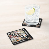 ハッピーバースデーカスタム21フォトコラージギフト スクエアペーパーコースター (インサイチュ)