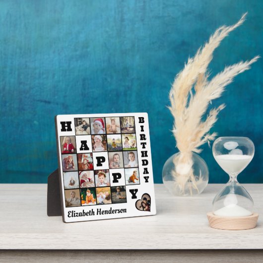 ハッピーバースデーカスタム21フォトコラージギフト フォトプラーク (インサイチュ)