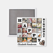 ハッピーバースデーカスタム21フォトコラージギフト マグネット (正面/裏面)