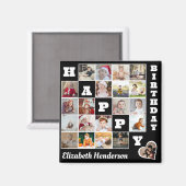 ハッピーバースデーカスタム21フォトコラージギフト マグネット (正面/裏面)