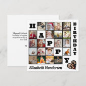 ハッピーバースデーカスタム21フォトコラージギフト 案内状 (正面/裏面)