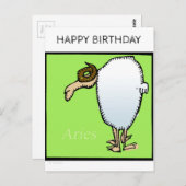 ハッピーバースデーカスタム〔占星術の〕十二宮図シンボルや象徴アリーポストカード ポストカード (正面/裏面)