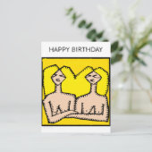 ハッピーバースデーカスタム〔占星術の〕十二宮図シンボルや象徴ジェミニポストカード ポストカード (スタンド正面)