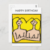 ハッピーバースデーカスタム〔占星術の〕十二宮図シンボルや象徴ジェミニポストカード ポストカード (正面/裏面)