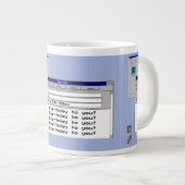 ハッピーバースデーカスタムWindows 95コンピュータテーマ ジャンボコーヒーマグカップ (正面右)