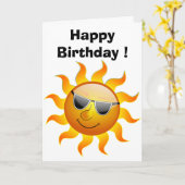 ハッピーバースデーカッコいい顔 カード (黄色い花)