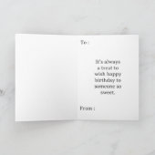 ハッピーバースデーカップクッキーオンウォーター色ピンクカスタム カード (内部)