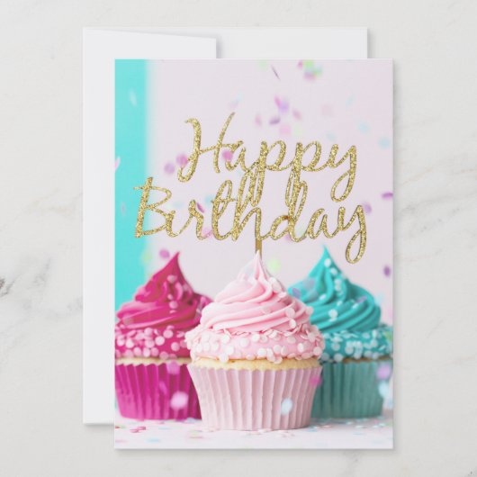 ハッピーバースデーカップケエレガントーキ シーズンカード (正面)