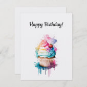 ハッピーバースデーカップケーキカード シーズンカード (正面/裏面)