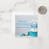 ハッピーバースデーカップケーキグリーティングカード ノートカード (正面/裏面インサイチュ)