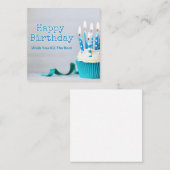 ハッピーバースデーカップケーキグリーティングカード ノートカード (正面/裏面)