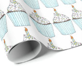 ハッピーバースデーカップケーキケーキ振りろうそく ラッピングペーパー (ロールコーナー)