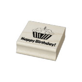 ハッピーバースデーカップケーキゴムスタンプ ラバースタンプ (スタンプ)