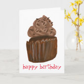 ハッピーバースデーカップケーキスイートトリート カード (黄色い花)