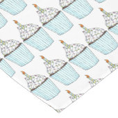 ハッピーバースデーカップケーキスプリンクルつや消しキャンドル ショートテーブルランナー (コーナー)