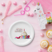 ハッピーバースデーカップケーキ紙プレート ペーパープレート (パーティー)