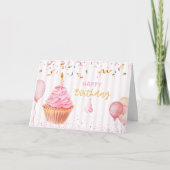ハッピーバースデーカップケーキ誕生日カード シーズンカード (正面)