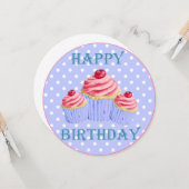 ハッピーバースデーカップケーキ カード (正面/裏面インサイチュ)