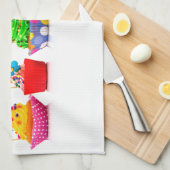 ハッピーバースデーカップケーキ キッチンタオル (四つ折り)