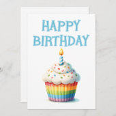 ハッピーバースデーカップケーキ シーズンカード (正面/裏面)