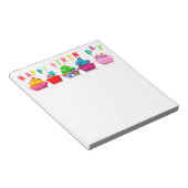 ハッピーバースデーカップケーキ ノートパッド (アングル)