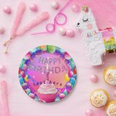 ハッピーバースデーカップケーキ ペーパープレート (パーティー)
