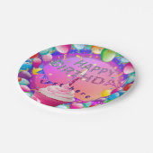 ハッピーバースデーカップケーキ ペーパープレート (アングル)