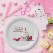 ハッピーバースデーカップケーキ ペーパープレート (パーティー)