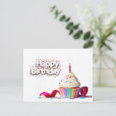 ハッピーバースデーカップケーキ ポストカード (スタンド正面)