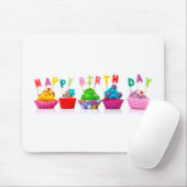 ハッピーバースデーカップケーキ マウスパッド (マウス)