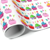 ハッピーバースデーカップケーキ ラッピングペーパー (ロールコーナー)
