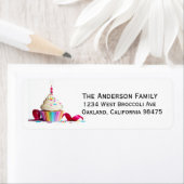 ハッピーバースデーカップケーキ ラベル (インサイチュ)