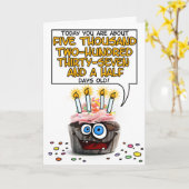 ハッピーバースデーカップケーキ – 14歳 カード (黄色い花)