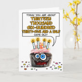 ハッピーバースデーカップケーキ – 37歳 カード (黄色い花)