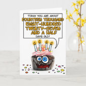 ハッピーバースデーカップケーキ – 40歳 カード (黄色い花)