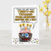 ハッピーバースデーカップケーキ – 72歳 カード (黄色い花)